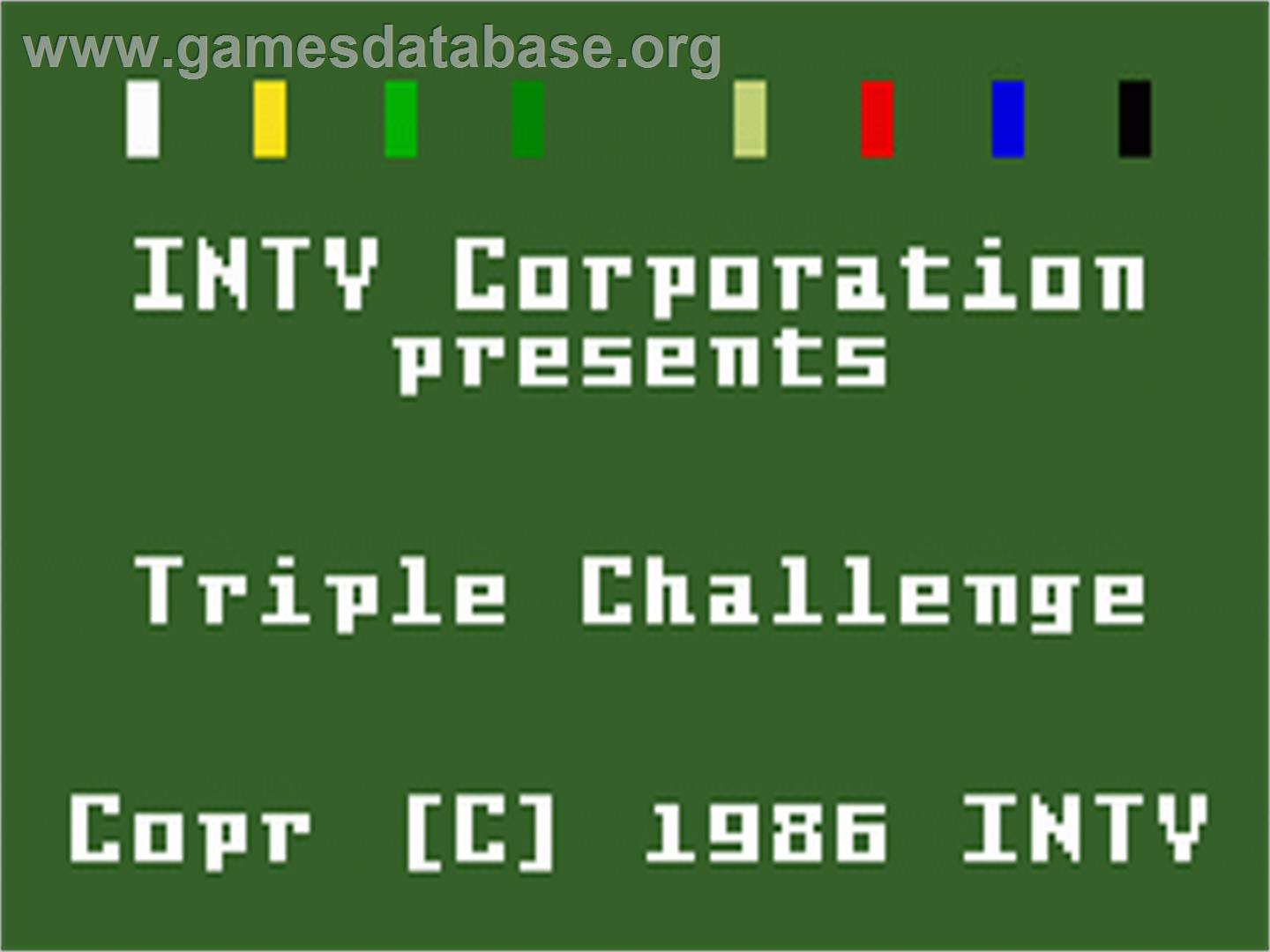Triple Challenge - Mattel Intellivision - Artwork - Title Screen