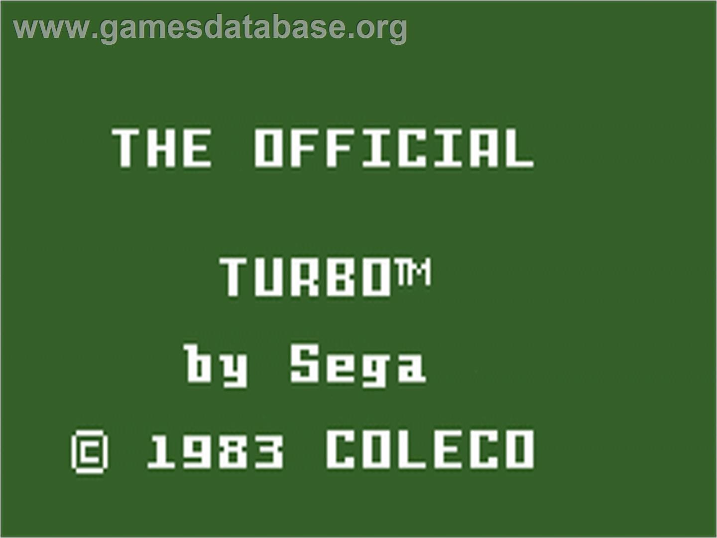 Turbo - Mattel Intellivision - Artwork - Title Screen