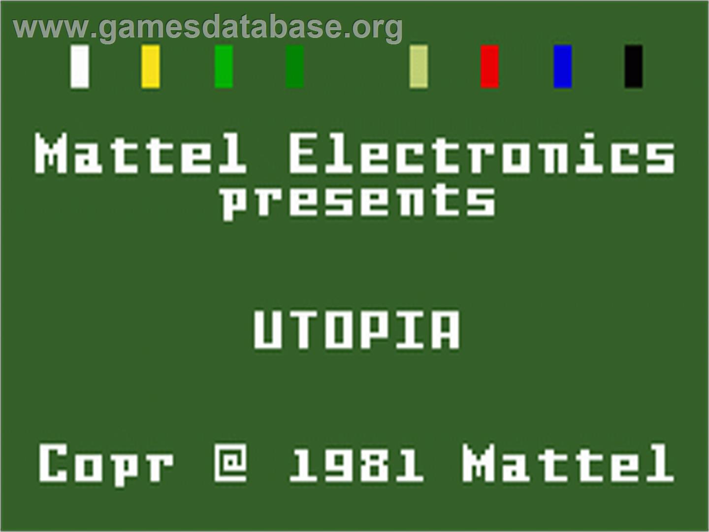 Utopia - Mattel Intellivision - Artwork - Title Screen