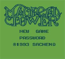 Title screen of Magical Tower on the Mega Duck.