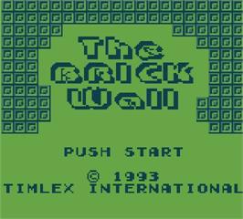 Title screen of The Brick Wall on the Mega Duck.