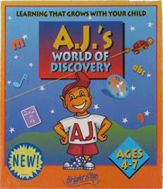 Box cover for A.J.'s World of Discovery on the Microsoft DOS.