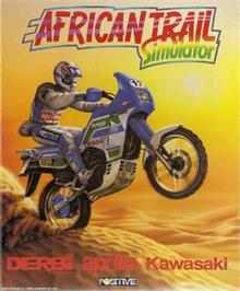 Box cover for African Trail Simulator on the Microsoft DOS.