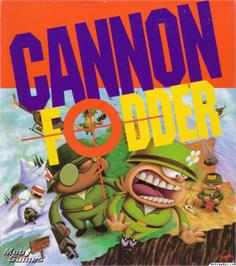 Box cover for Cannon Fodder on the Microsoft DOS.