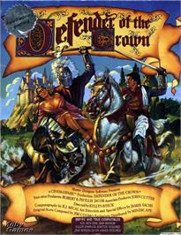 Box cover for Defender of the Crown on the Microsoft DOS.
