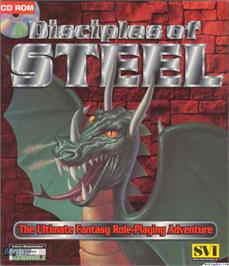 Box cover for Disciples of Steel on the Microsoft DOS.