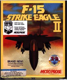 Box cover for F-15 Strike Eagle II on the Microsoft DOS.
