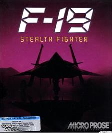 Box cover for F-19 Stealth Fighter on the Microsoft DOS.