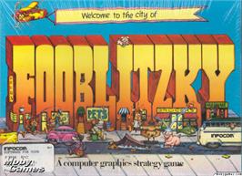 Box cover for Fooblitzky on the Microsoft DOS.
