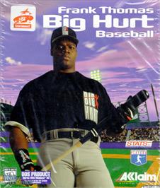 Box cover for Frank Thomas Big Hurt Baseball on the Microsoft DOS.