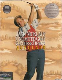 Box cover for Jack Nicklaus' Unlimited Golf & Course Design on the Microsoft DOS.