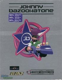 Box cover for Johnny Bazookatone on the Microsoft DOS.