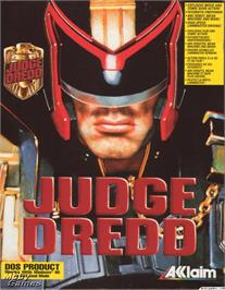 Box cover for Judge Dredd on the Microsoft DOS.