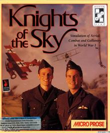 Box cover for Knights of the Sky on the Microsoft DOS.
