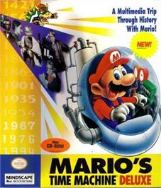 Box cover for Mario's Time Machine on the Microsoft DOS.