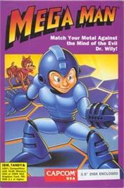 Box cover for Mega Man on the Microsoft DOS.