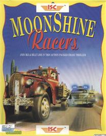 Box cover for Moonshine Racers on the Microsoft DOS.