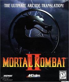 Box cover for Mortal Kombat II on the Microsoft DOS.
