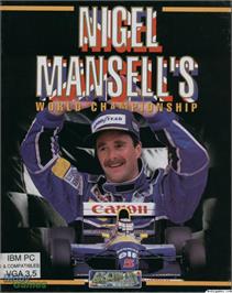 Box cover for Nigel Mansell's World Championship on the Microsoft DOS.