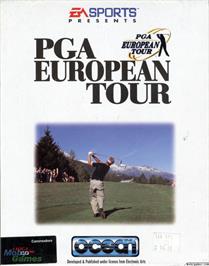Box cover for PGA European Tour on the Microsoft DOS.