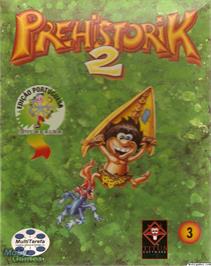 Box cover for Prehistorik 2 on the Microsoft DOS.
