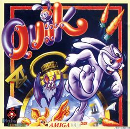 Box cover for Quik the Thunder Rabbit on the Microsoft DOS.