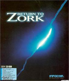 Box cover for Return to Zork on the Microsoft DOS.