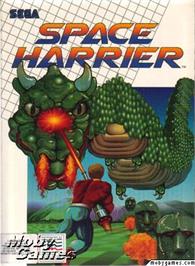 Box cover for Space Harrier on the Microsoft DOS.