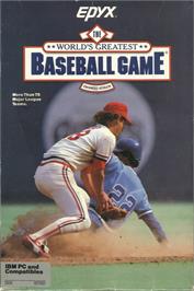 Box cover for The World's Greatest Baseball Game on the Microsoft DOS.
