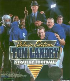 Box cover for Tom Landry Strategy Football Deluxe Edition on the Microsoft DOS.