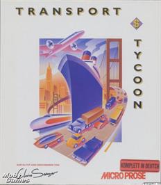 Box cover for Transport Tycoon on the Microsoft DOS.