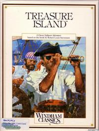 Box cover for Treasure Island on the Microsoft DOS.