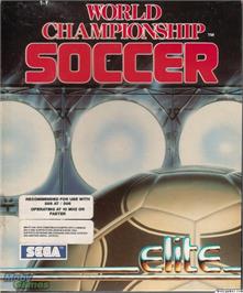 Box cover for World Championship Soccer on the Microsoft DOS.