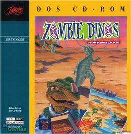 Box cover for Zombie Dinos From Planet Zeltoid on the Microsoft DOS.