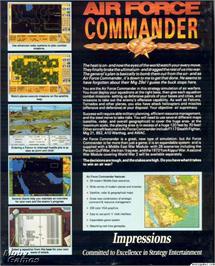 Box back cover for Air Force Commander on the Microsoft DOS.