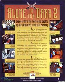 Box back cover for Alone in the Dark 2 on the Microsoft DOS.