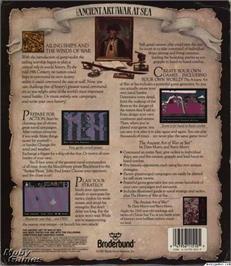 Box back cover for Ancient Art of War at Sea on the Microsoft DOS.