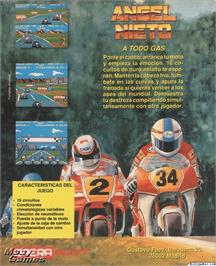 Box back cover for Angel Nieto Pole 500 on the Microsoft DOS.