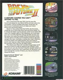 Box back cover for Back to the Future Part II on the Microsoft DOS.