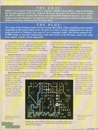 Box back cover for Battle of Antietam on the Microsoft DOS.