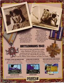 Box back cover for Battlehawks 1942 on the Microsoft DOS.