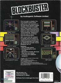 Box back cover for Blockbuster on the Microsoft DOS.