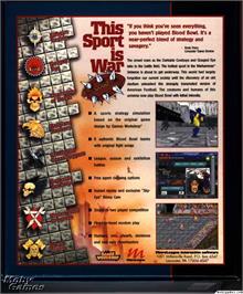 Box back cover for Blood Bowl on the Microsoft DOS.