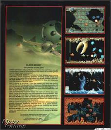 Box back cover for Blood Money on the Microsoft DOS.