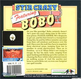Box back cover for BoBo on the Microsoft DOS.