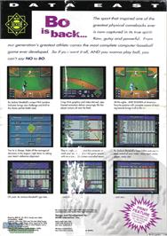 Box back cover for Bo Jackson Baseball on the Microsoft DOS.