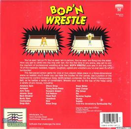 Box back cover for Bop'N Wrestle on the Microsoft DOS.
