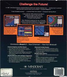 Box back cover for Breach 2 on the Microsoft DOS.