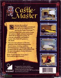 Box back cover for Castle Master on the Microsoft DOS.