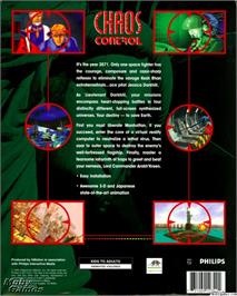 Box back cover for Chaos Control on the Microsoft DOS.